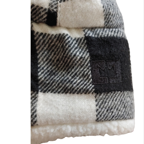 Unisex Nathanial Cole by Crown Cap Black and White Buffalo Check Aviator Cap - Picture 6 of 12